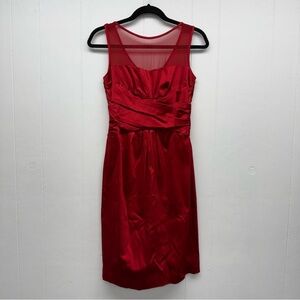 Jones New York Red Satin Ruched Dress Size 4